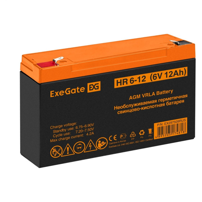 Аккумуляторная батарея EXEGATE HR 6-12 F2 EX297509RUS